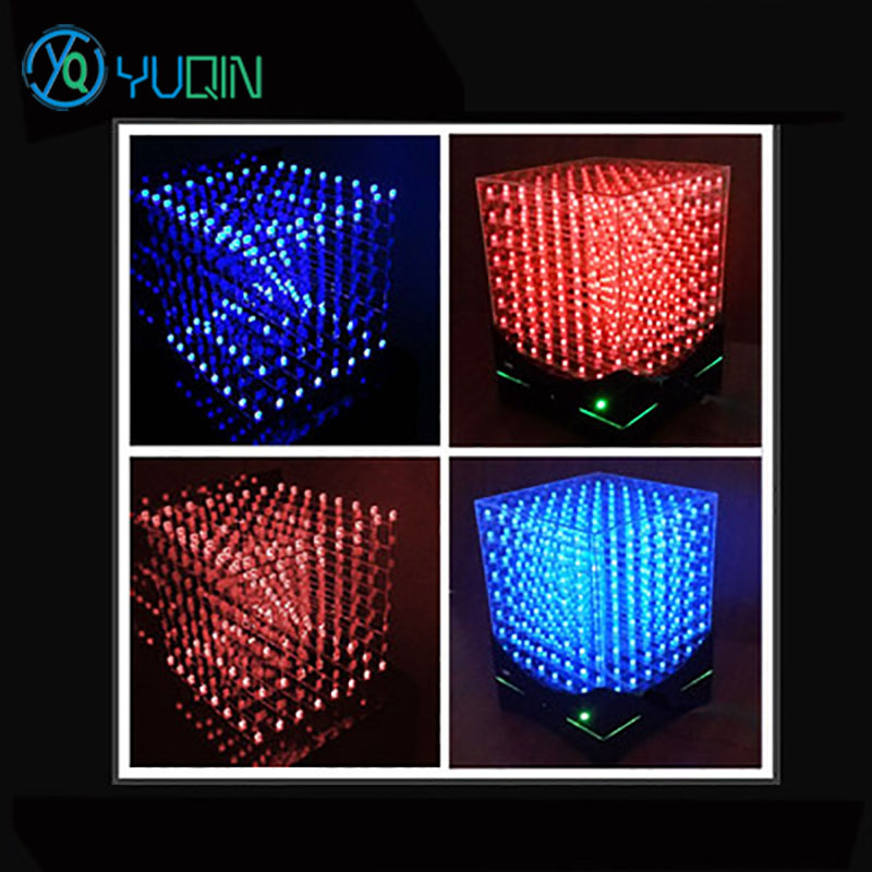 Rgb Led Matrix 8X8 - DIY 3D8 светодиодный комплект кубиков 8x8x8