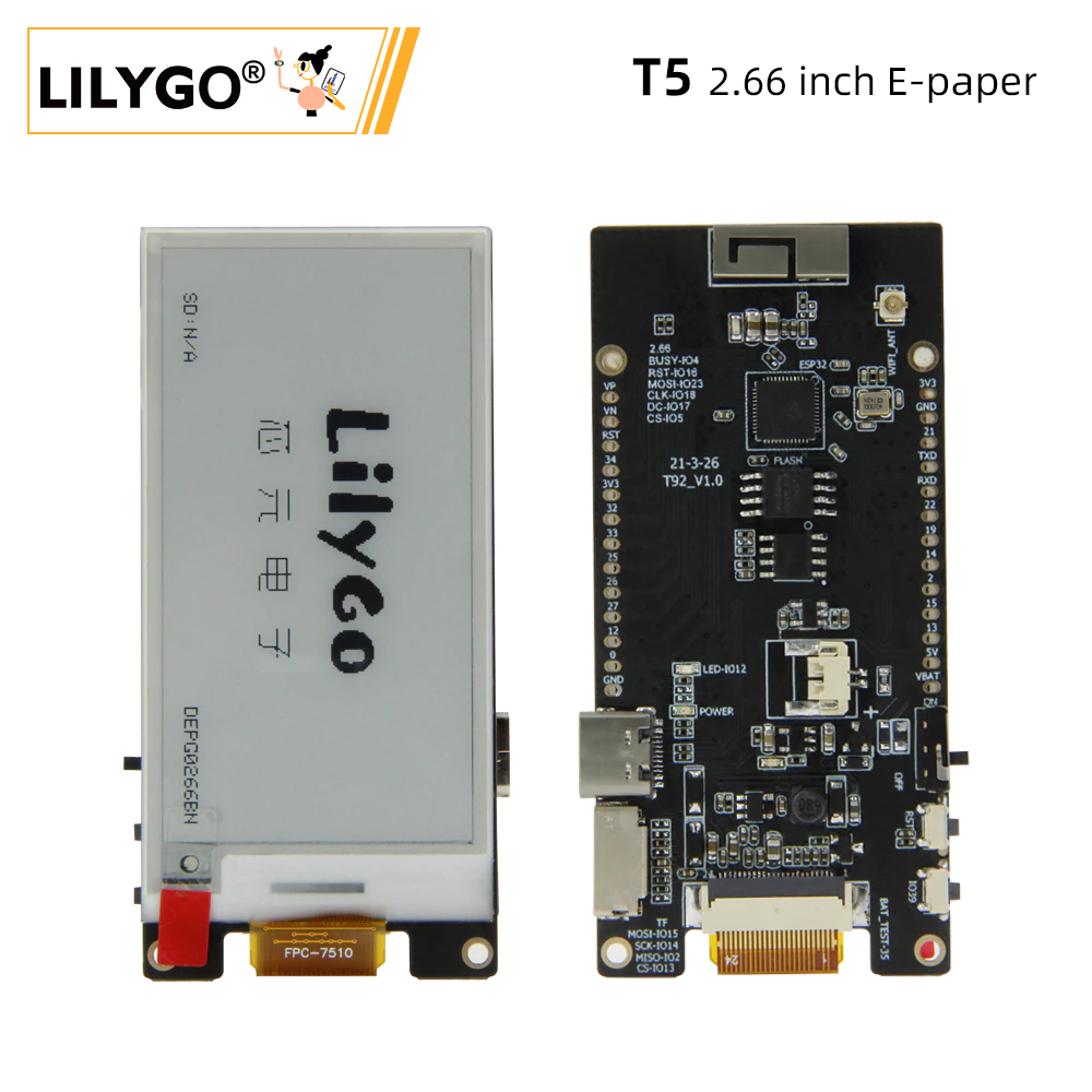 Home Automation Arduino - LILYGO® TTGO T5 2.66-Inch E-Paper 5,5-дюймовый