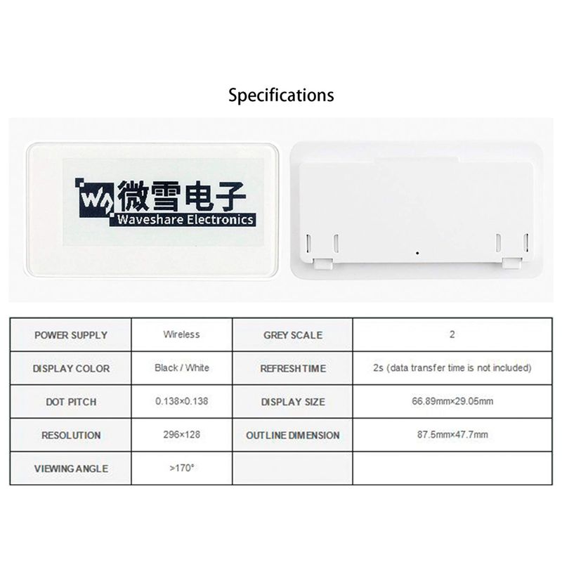 Display Epaper 2.9 - Новый 2,9-дюймовый беспроводной NFC-питание EPaper Eink
