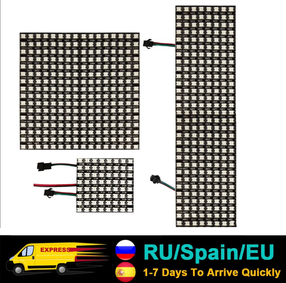Rgb Led Matrix 8X8 - DC5V WS2812B 5050 RGB SMD Гибкий