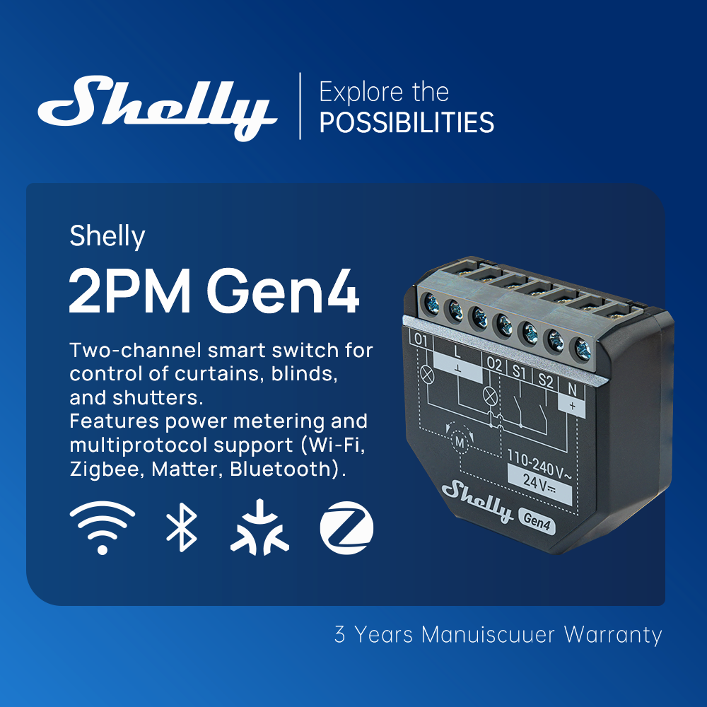 Shelly 2PM Gen4 Zigbee 2-канал – обзор и цена Shelly Relay Module